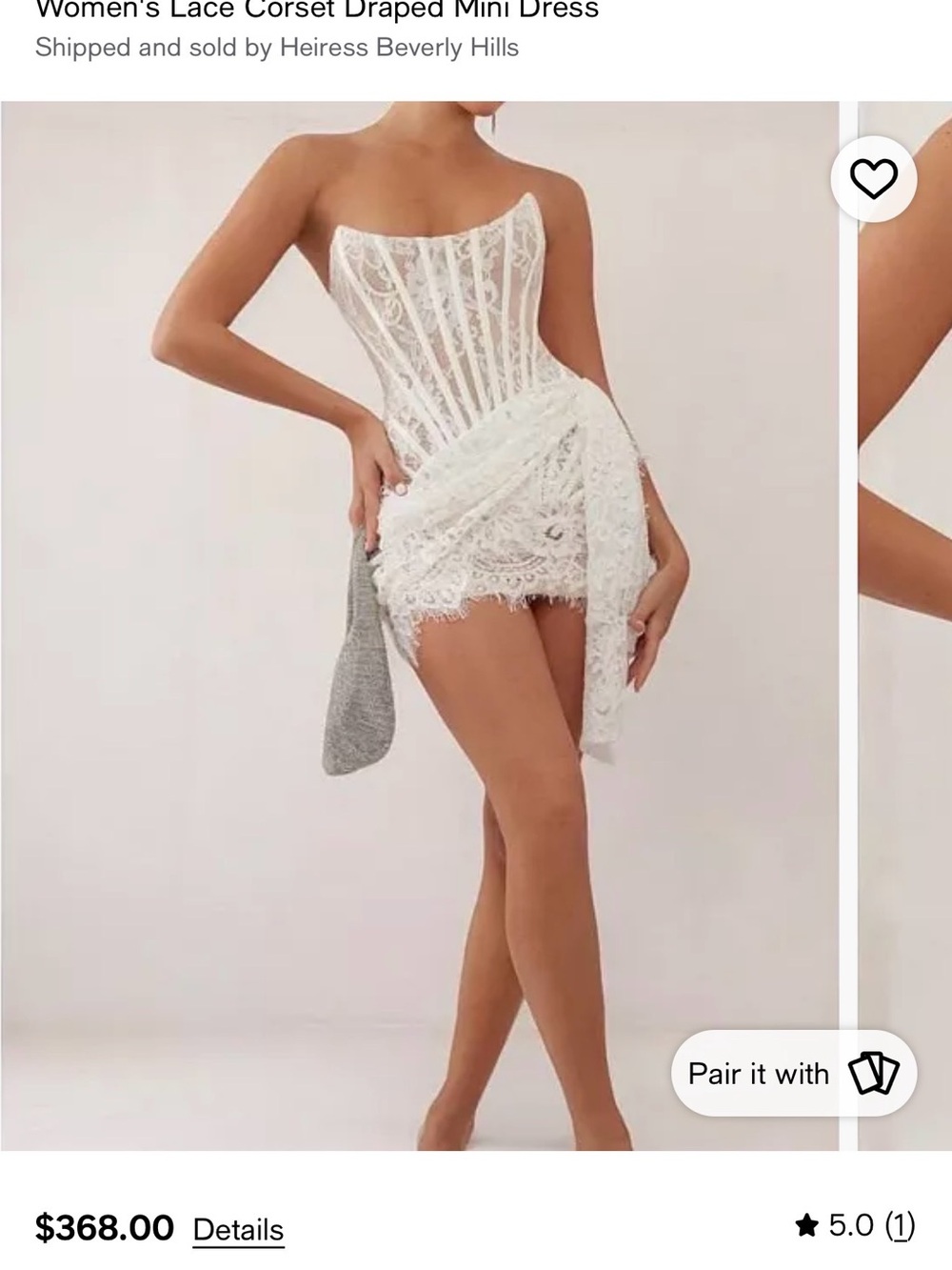 Strapless White Lace Corset Mini Dress